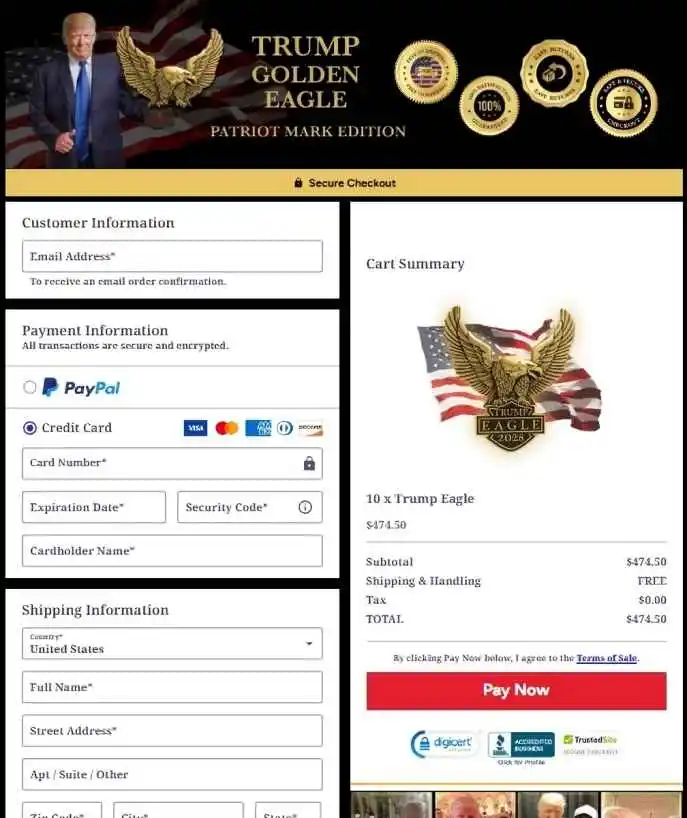 TRUMP EAGLE Order Page